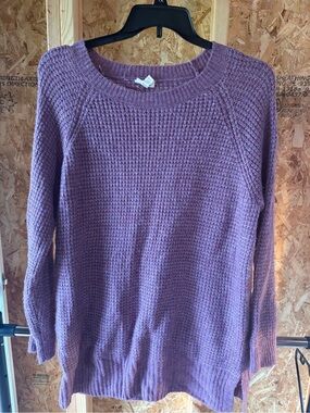 Women's Lavender Crewneck Knit Sweater - a.n.a., XL